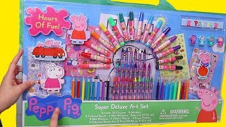 Peppa Pig Giant Coloring Toy Set ! Toys and Dolls Family Fun Activities for Kids 💖 Sniffycat screenshot 4