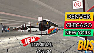 Bus Simulator : Ultimate | Trip to ( DENVER - CHICAGO - NEW YORK ) #3408  KM IOS/Android Gameplay screenshot 1